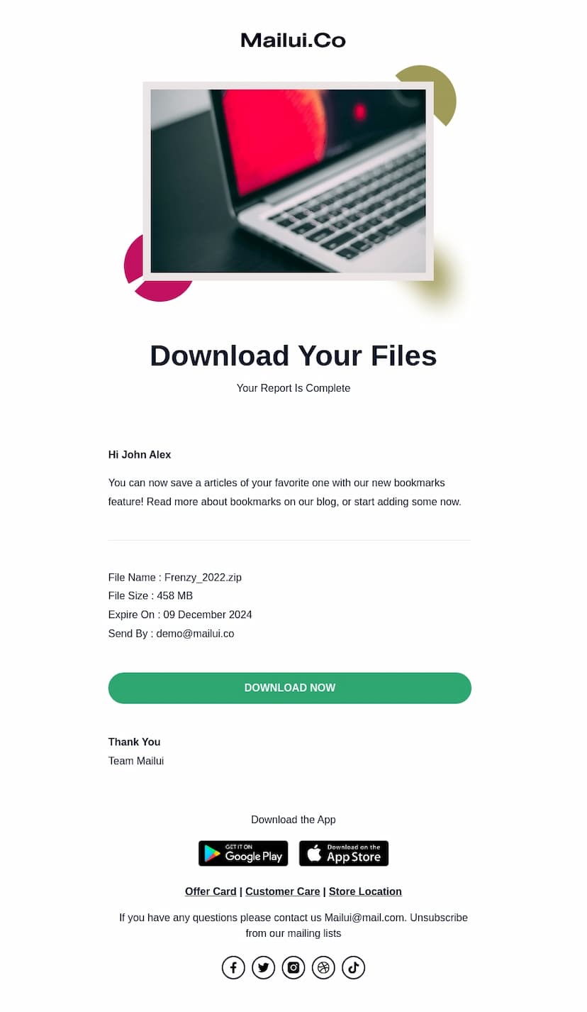 Free professional HTML email template