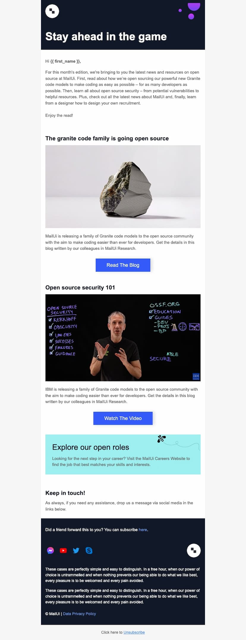 Company newsletter template