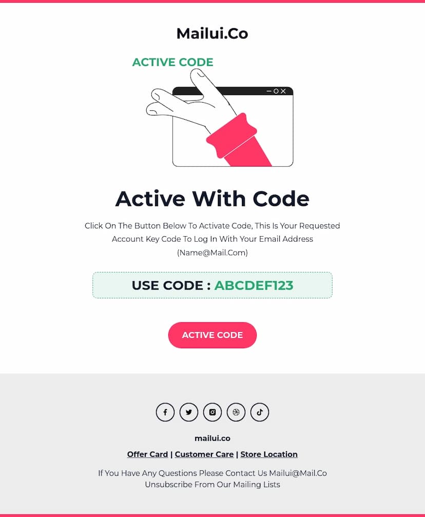 Free email notification template html code