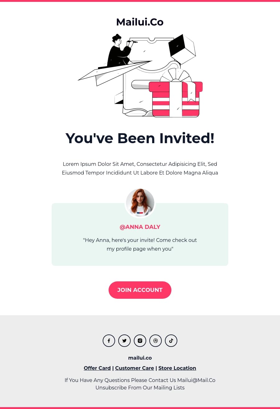 free event invitation HTML email template