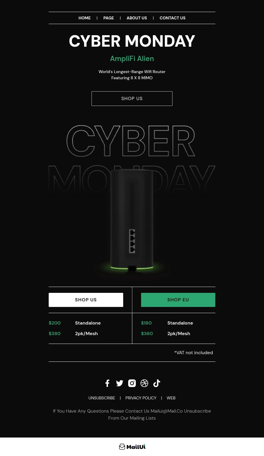 Cyber monday email template