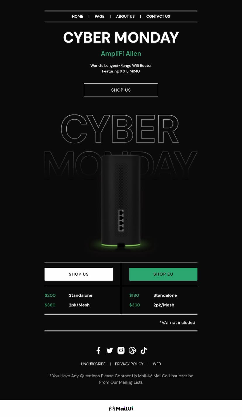 Cyber monday email template