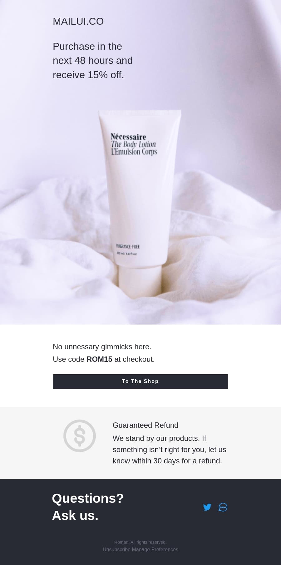 Product Promotion HTML email template