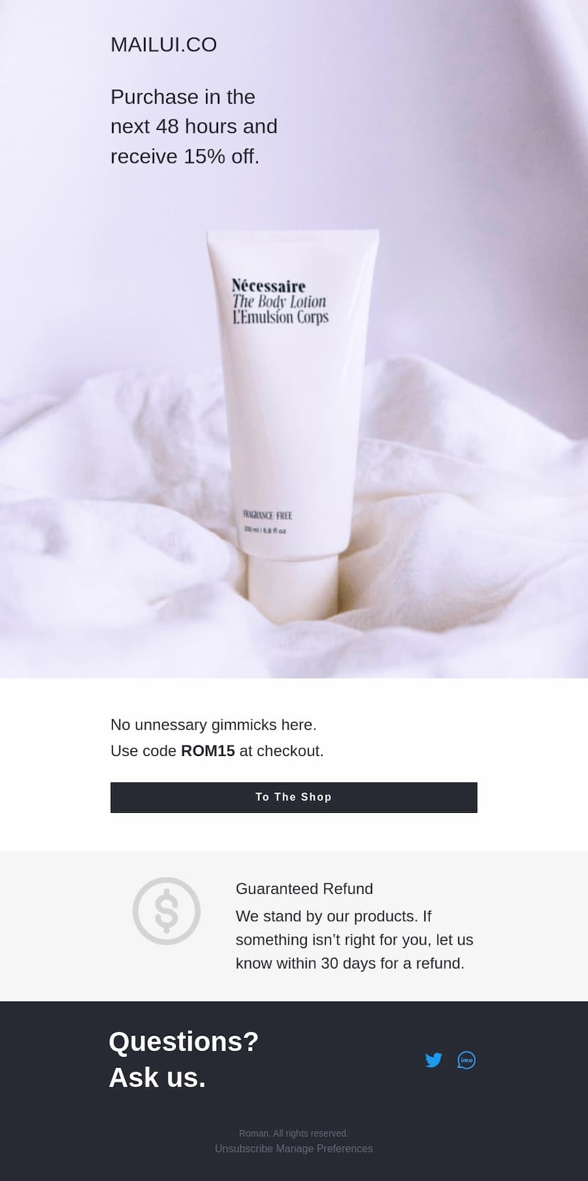 Product Promotion HTML email template