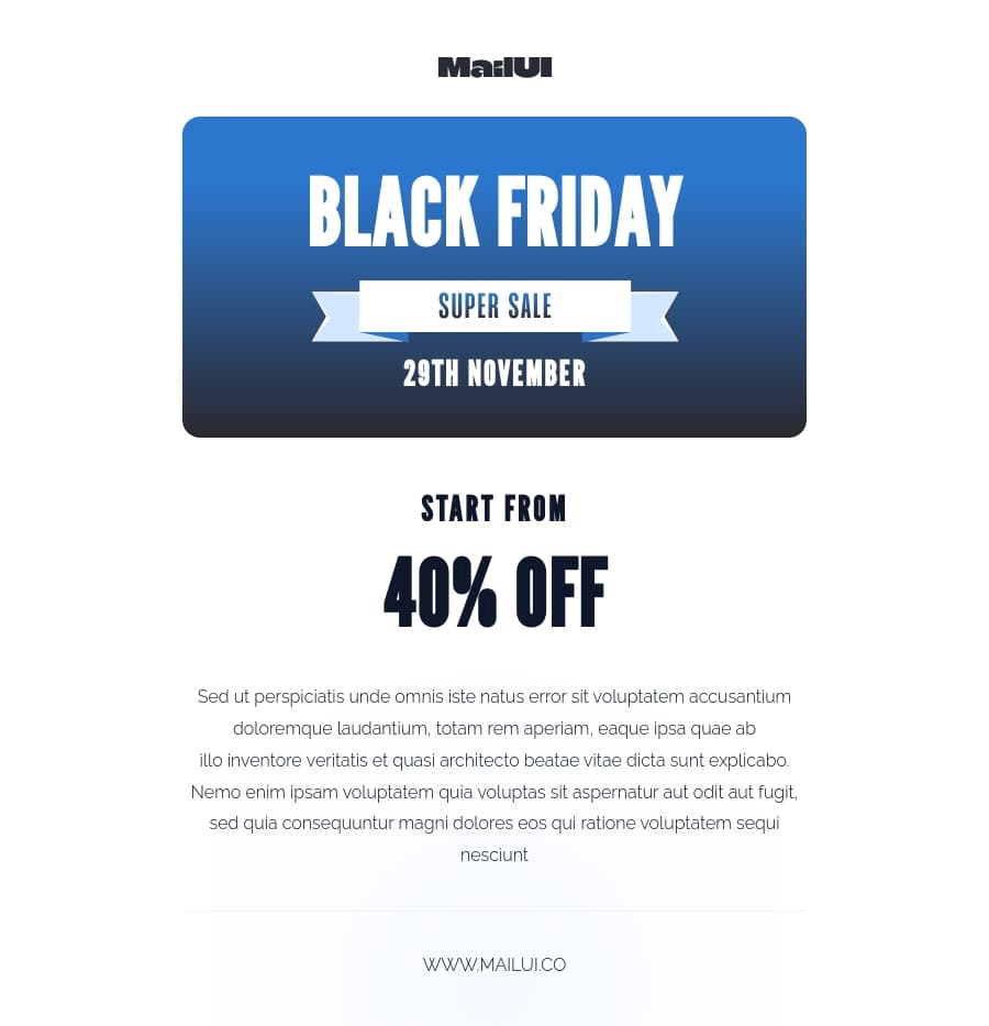 Free Black Friday discount email templates