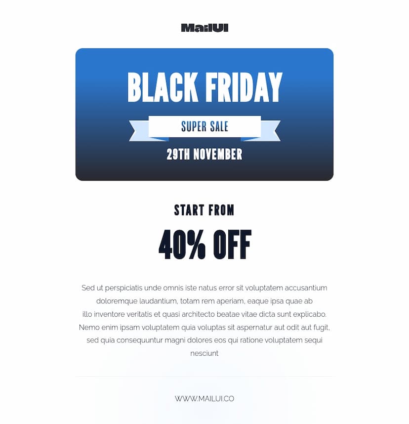 Free Black Friday discount email templates