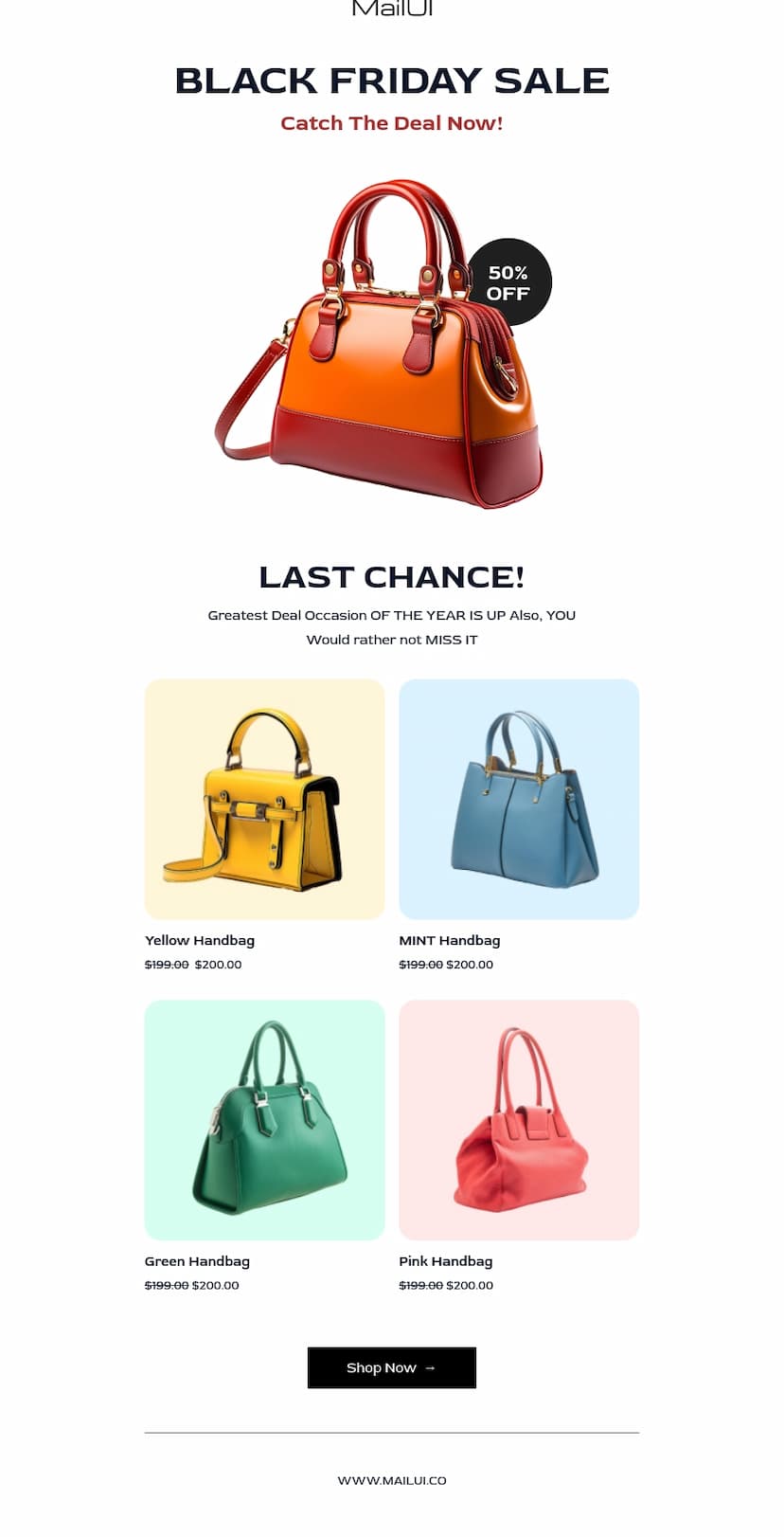 Black friday newsletter email template