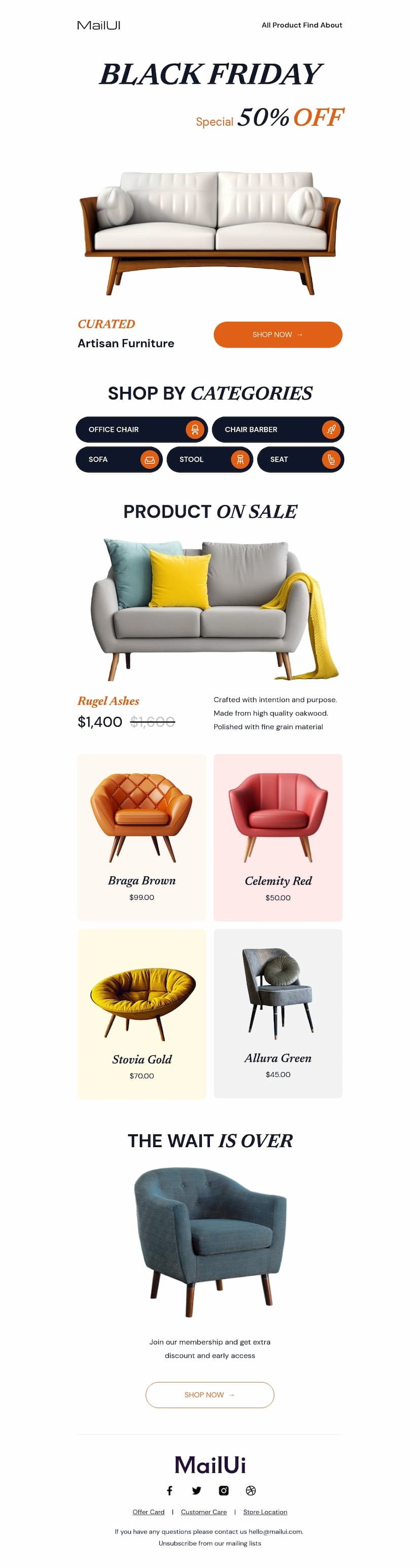 Black friday promo code email template