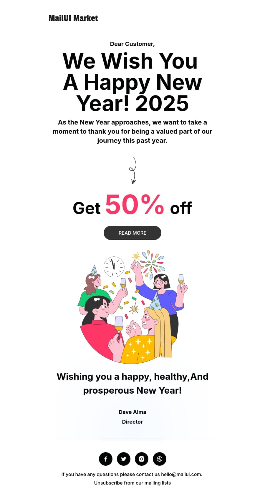 Happy New Year Email to Customer