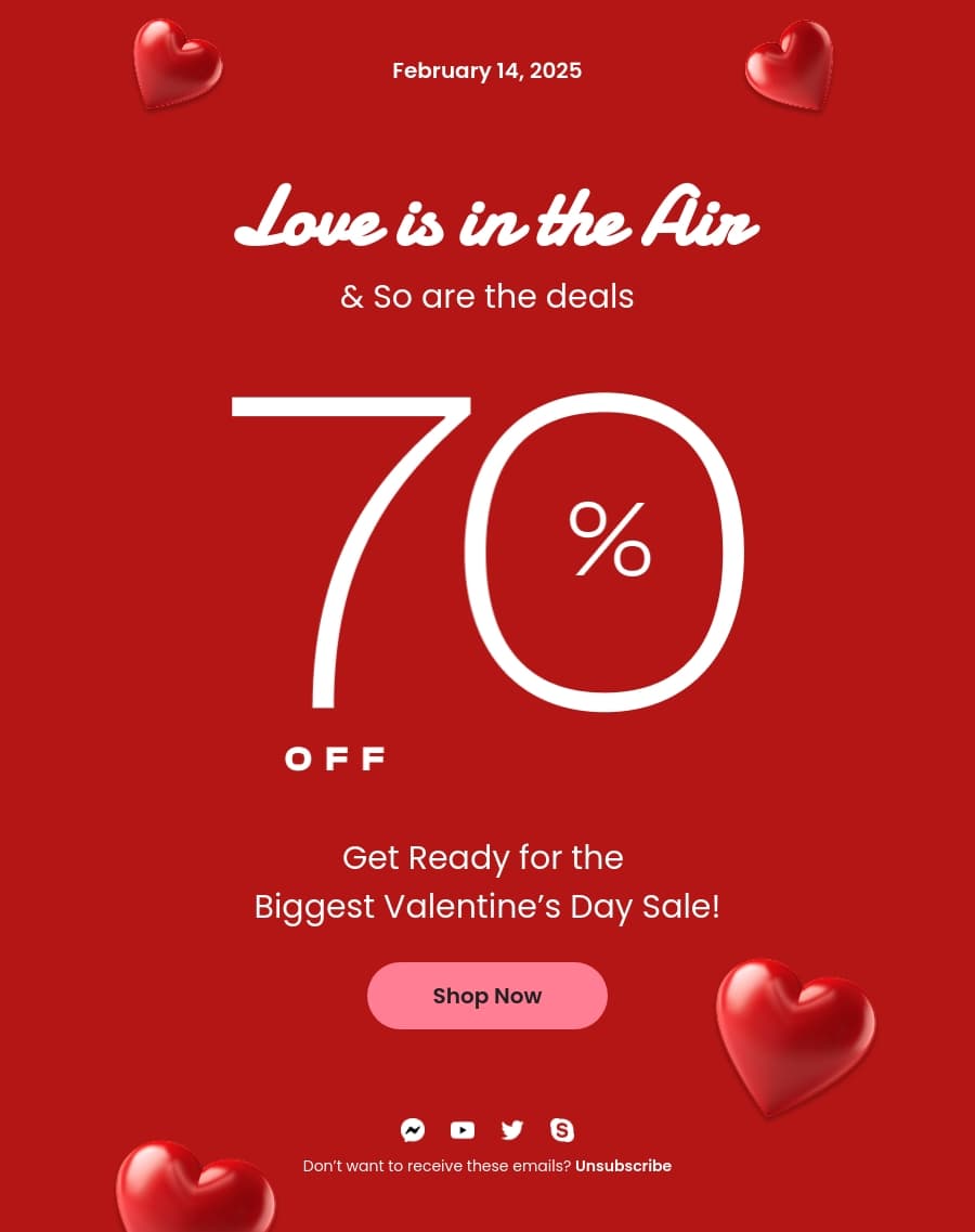 Free Valentines Day Email Template