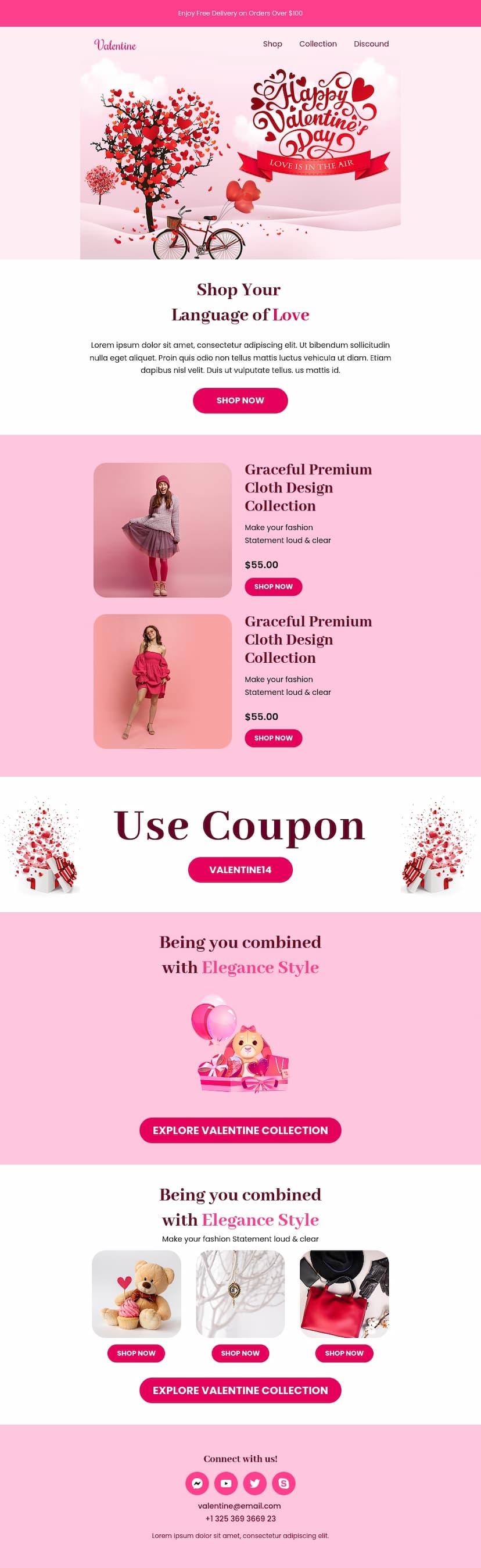 Valentine email template 3