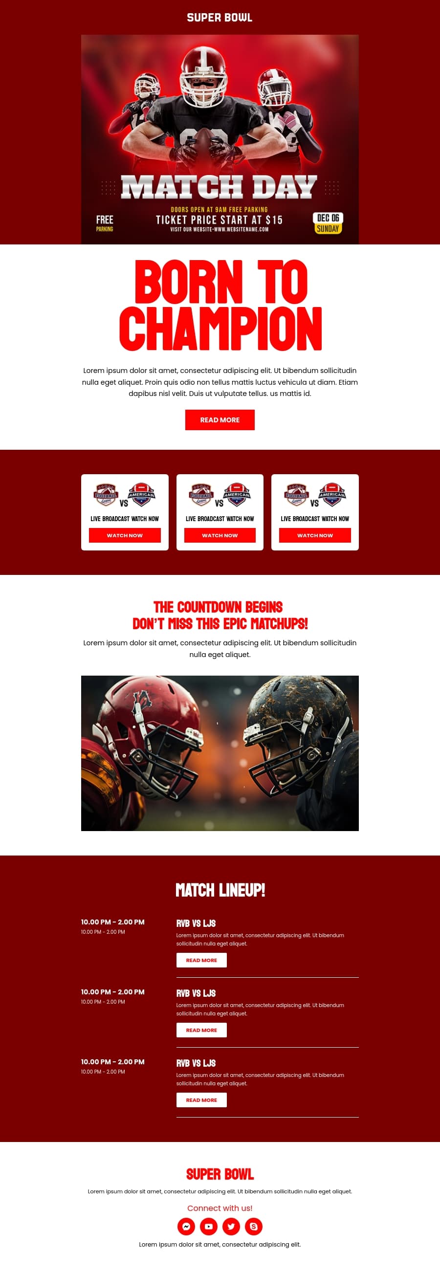 Super Bowl Email Template