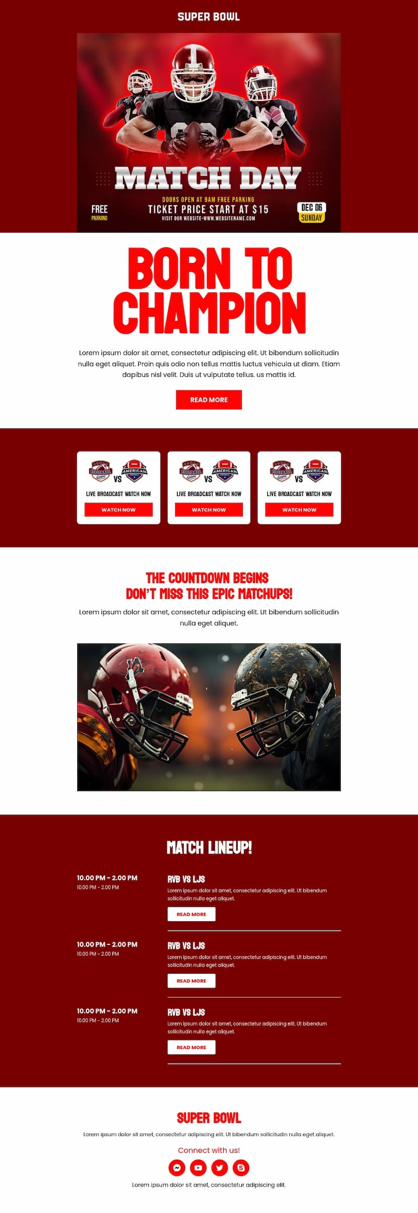 Super Bowl Email Template