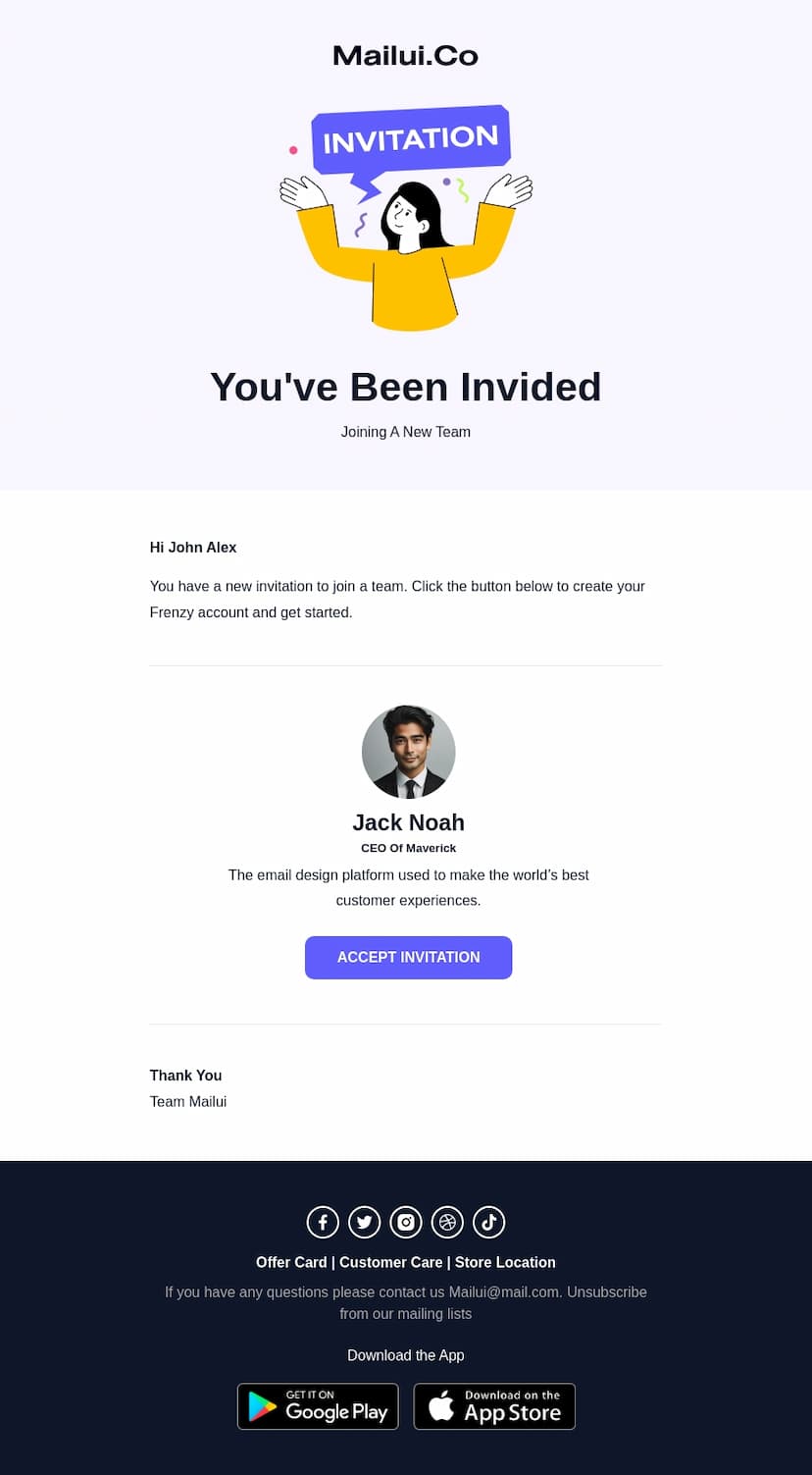 Free email invitation template examples